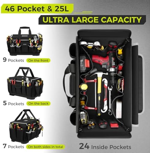 Heavy Duty Tool Bag 16-Inch, Tool Bags for men Toolbox Organizer Tote Gifts - Image 5