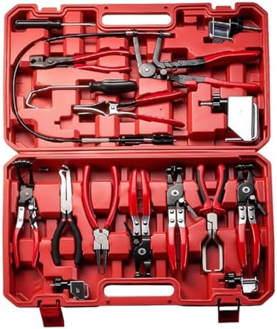 16PC Hose Clamp Pliers Tool Set Hose Clamp Removal and Installation Tool Kit for Coolant Radiator Heater Water Hose Oil fuel line for vehicles from GM Ford Vw Audi BMW Toyota Volvo and others by Unknown