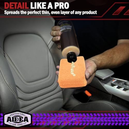 AIDEA Microfiber Applicator Pads-8 Pack, Car Wash Sponge, Orange - Image 5