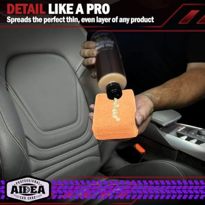 AIDEA Microfiber Applicator Pads-8 Pack, Car Wash Sponge, Orange - Image 5