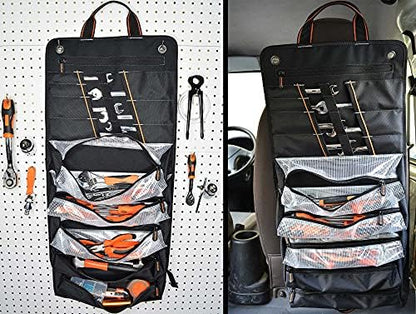 WELKINLAND Men's Tool Roll Organizer, Heavy-Duty 1680D Tool Roll Up Bag - Image 3