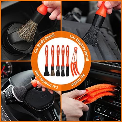 62'' Car Wash Brush with Long Handle, Complete Car Wash Kit, Scratch-Free Car Cleaning Brush Mop Kit with Clay Bar, Wash Mitt, Window Squeegee, Wheel Brush, Storage Bag for Car Truck RV - Image 6
