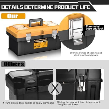 AIRAJ 4-In-1 Tool Box Set, Portable Tool Box Organizer, 15+17+19+21 IN - Image 6