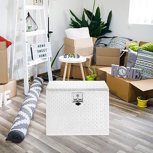 TUFFIOM Truck Bed Tool Box, 24"×17"×18" Heavy Duty Aluminum Diamond Plate Trailer Tool Box w/Lock Keys, Underbody Truck Box, Tool Storage Organizer Chest for Pick up,ATV,RV Trailer - Image 6