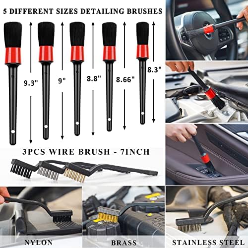 33Pcs Car Wash Detailing Kit Cleaning Kits with Foam Gun Sprayer Brush Large Wash Mitt Towels Complete Interior Exterior Car Washing Supply Set Blue - Image 4