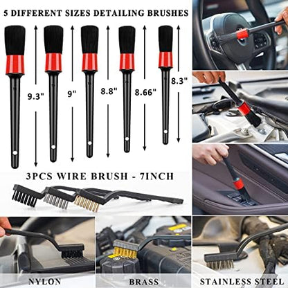 33Pcs Car Wash Detailing Kit Cleaning Kits with Foam Gun Sprayer Brush Large Wash Mitt Towels Complete Interior Exterior Car Washing Supply Set Blue - Image 4