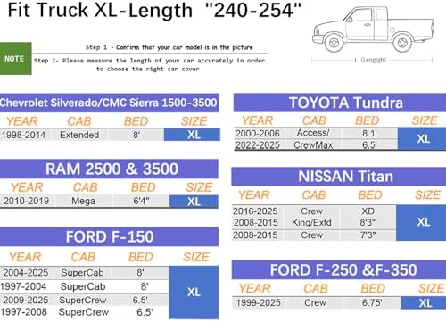 Waterproof Heavy Duty Truck Cover Custom Full Exterior Covers with Sunshade, Cotton Liner, Breathable Ventilation Mesh and Zipper, Fit (Truck XL-Length 240 to 254 inch) - Image 2