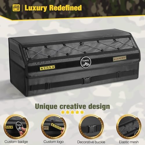 Fyzeoty Car Trunk Organizer for SUV and Sedan, Tactical‑Black, 29.5 in - Image 3