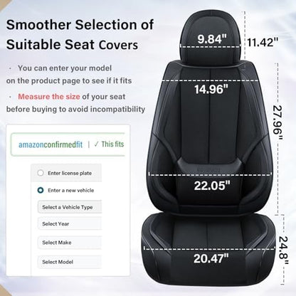 Coverado Seat Covers Full Set, Breathable Leather Car Seat Cover,Universal Car Seat Protectors, Seat Cover Waterproof, Front and Rear Seat Cover Fit Most Cars, BlackRed - Image 6