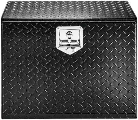 TUFFIOM Underbody Truck Box, 24"×17"×18" Heavy Duty Aluminum Diamond Plate Trailer Tool Box w/Lock Keys, Truck Bed Tool Box, Tool Storage Organizer Chest for Pick up,ATV,RV Trailer - Image 5