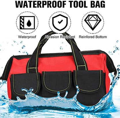 Sanwuta 3 Pack 18 Inch Tool Bags, Classic, Red - Image 3
