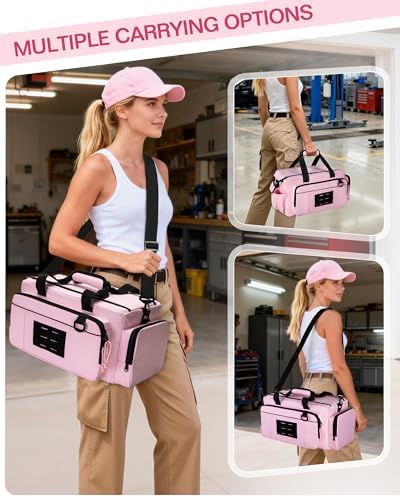 Pink Tool Bag for Women, 16 Inches Tool Storage Organizer Box - Image 5