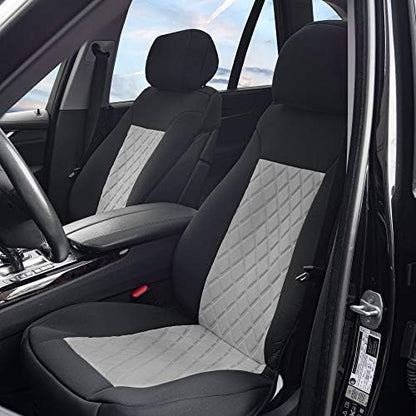 FH Group Car Seat Cover Cushion - 2 Pack Seat Covers for Cars Trucks SUV, Gray Black Neosupreme Car Seat Cushions, Waterproof Car Seat Cover Cushion, Universal Fit Car Seat Protector - Image 2