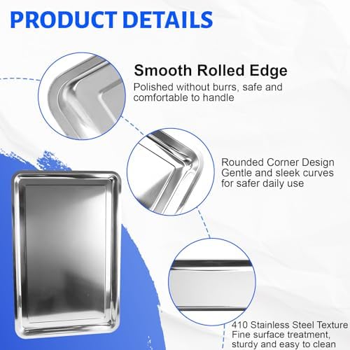 Luyizyo 2PCS Stainless Steel Oil Drip Pan for Under Car 35.4 x 23.6 x 1.9 - Image 3