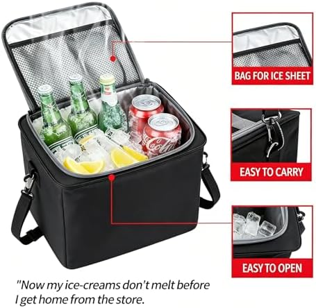 Car Trunk Organizer with Removable Cooler Bag - Collapsible Multi-Compartment Storage for SUV Truck Groceries Camping, Durable Nylon Auto Cargo Organizer (Black) - Image 4