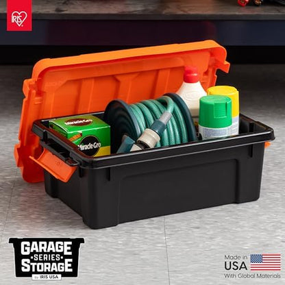 IRIS USA 5-Pack 3 Gal Heavy Duty Lockable Storage Totes with lids, Orange - Image 3