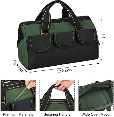 Sanwuta 3 Pack 13 Inch Tool Bags, Classic, Blue, Yellow, Army Green - Image 3