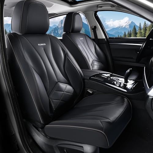 FLORICH Front Car Seat Covers, Leather Seat Covers for Cars, Waterproof Car Seat Protectors 2 Pack, Front Seat Covers for Cars, Automotive Seat Covers Protector Fit for Most Sedans SUV Pick-up Truck by FLORICH