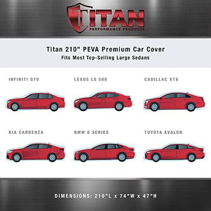 Titan Premium Multi-Layer PEVA Car Cover for Large Sedans 203-212". Waterproof, UV Protection, Anti-Scratch Protective Lining, Driver-Side Zippered Opening. Fits Avalon, XTS, 6-8 and More. - Image 5