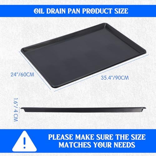 3 Pack Extra Large Oil Drip Pans for Under Car Black Plastic Tray - Image 2