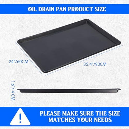 3 Pack Extra Large Oil Drip Pans for Under Car Black Plastic Tray - Image 2