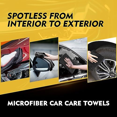 HOMEXCEL Black Microfiber Cleaning Cloth 400 Pack, 11.5 x 11.5 inch Bulk Shop Towels | Reusable Cleaning Rags for Cars, Kitchen, Window, Garage and House, Ultra Absorbent, Lint Free, Streak Free - Image 5