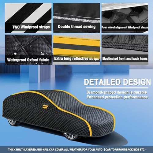 Full Car Covers for Vauxhall Vectra B 1995-2002,Thickened Hail-Proof Waterproof Sun-Proof and dustproof Cover Suitable for All Seasons - Image 2