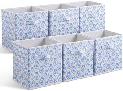 Geelin 6 Pcs Blue Bow Seashell Storage Bin 11 in Storage Basket with Handle by Geelin