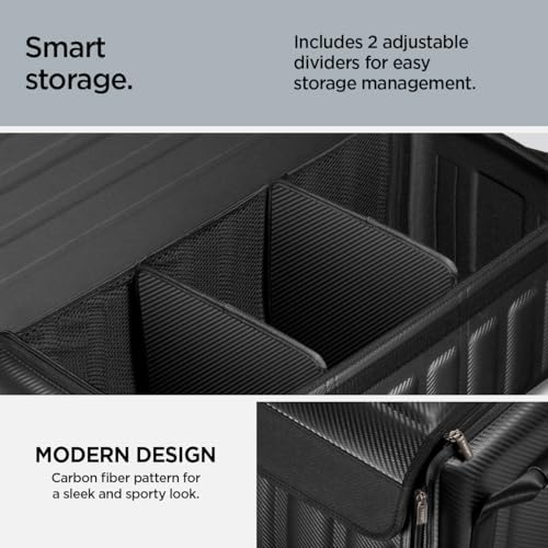 Spigen Heavy Duty Foldable Trunk Organizer with Lid - Black - Image 4