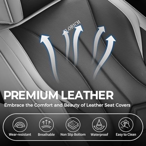 FLORICH Car Seat Covers Full Set, Leather Seat Covers for Cars, Waterproof Car Seat Protectors 5 Seats, Front and Rear Seat Covers for Cars, Automotive Seat Protector Fit for Most Car SUV Truck - Image 6