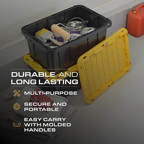 CX Heavy Duty 17-Gallon Stackable Plastic Storage Bins with Lids, 2 Pack - Image 4