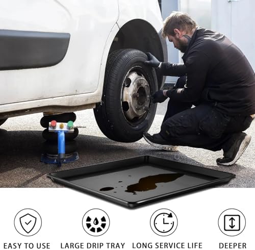 6 Pcs Extra Large Oil Drip Pan, 35.4×24×1.6Inches Oil Drain Pan for Under Car,Plastic Oil Drip Tray for Garage, Fridges, Washing Machines, Cat Litter Box,Keeps Floors Safe & Clean - Image 4