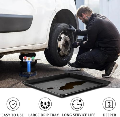 6 Pcs Extra Large Oil Drip Pan, 35.4×24×1.6Inches Oil Drain Pan for Under Car,Plastic Oil Drip Tray for Garage, Fridges, Washing Machines, Cat Litter Box,Keeps Floors Safe & Clean - Image 4