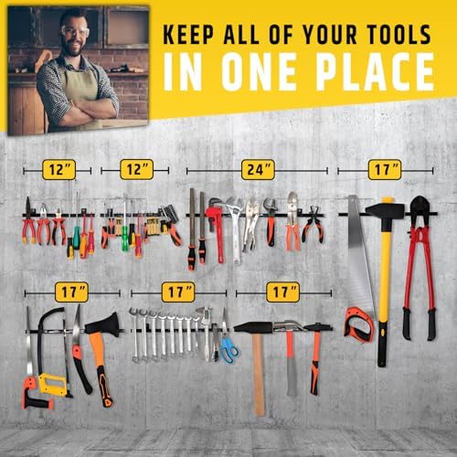 HMmagnets 17" Heavy-Duty Magnetic Tool Holder (Upgraded Version) - Extremely Powerful Magnetic Pull Force to Hold Heavy Tools - Professional Space-Saving Magnetic Bar - Tool Organizer Rack/Strip - Image 2