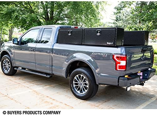 Buyers Products 1721563 Black Aluminum Diamond Tread Topsider Truck Box With Drop Door, 72x18x16 Inch, Weather Resistant, Locking Compression Latch, No Drill Install, Made in USA - Image 5