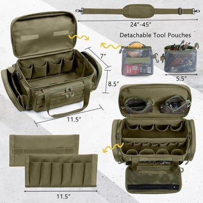 Heavy Duty Tool Bag Organizer with Strong Magnets & Detachable Pouches, Tactical Tool Tote for Men, Multiple Pockets, Anti-Friction Bottom Utility Tool's Bag for Electrician,Mechanic - Image 2