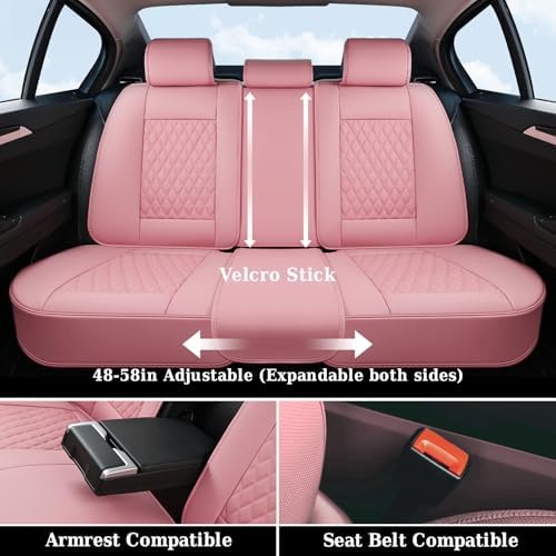 Coverado Car Seat Covers Full Set, Automotive Front and Rear Seat Covers with Backrest, Nappa Leather Car Seat Protectors Waterproof, Universal for Most Vehicles - Image 4