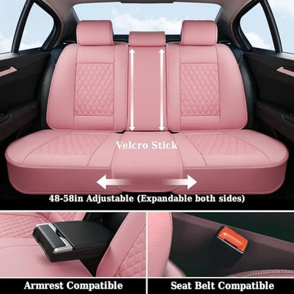Coverado Car Seat Covers Full Set, Automotive Front and Rear Seat Covers with Backrest, Nappa Leather Car Seat Protectors Waterproof, Universal for Most Vehicles - Image 4