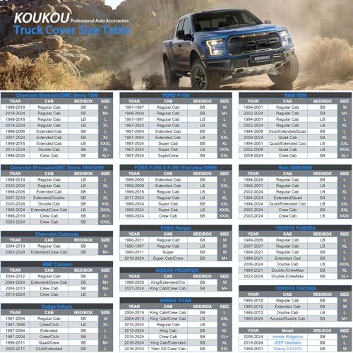 KouKou Waterproof Pickup Truck Cover All Weather, Fits 210-232 inch - Image 6
