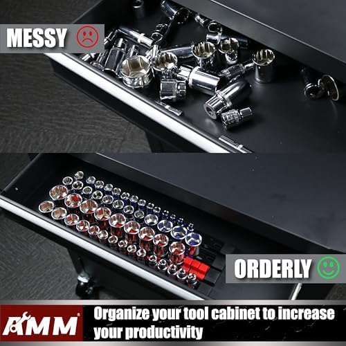AMM 9PCS Socket organizer, 1/4" 3/8" 1/2" Drive Heavy duty socket holder - Image 5