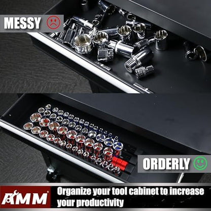 AMM 9PCS Socket organizer, 1/4" 3/8" 1/2" Drive Heavy duty socket holder - Image 5