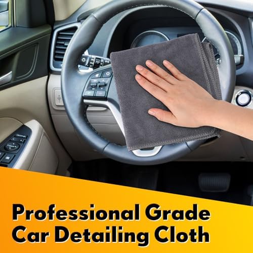 Nuenen Car Microfiber Clean Cloths, Gray, 16 x 16 Inch, 60 Pcs - Image 4