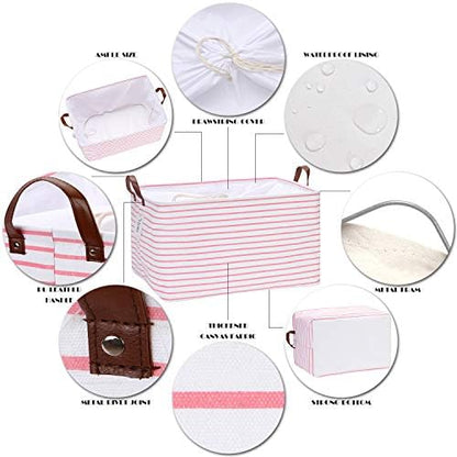 Hinwo 70L Extra Large Canvas Storage Bin with Lid and Handles - Image 4