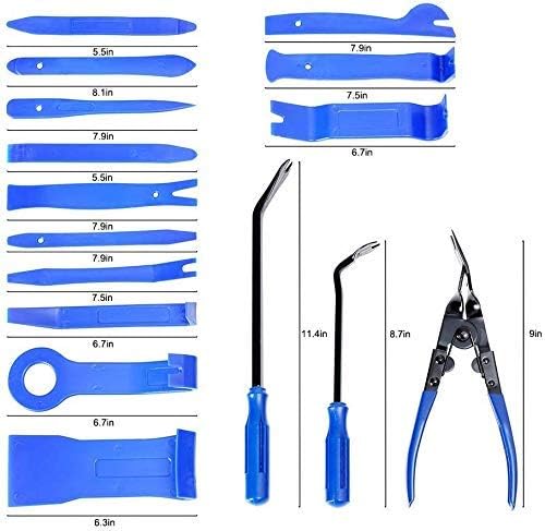 Trim Removal Tool，Reehi Car Pannel Door Audio Auto Trim Tools kit,Auto Clip Pliers Installer Pry Tools with Storage Bages (42PCS) - Image 2