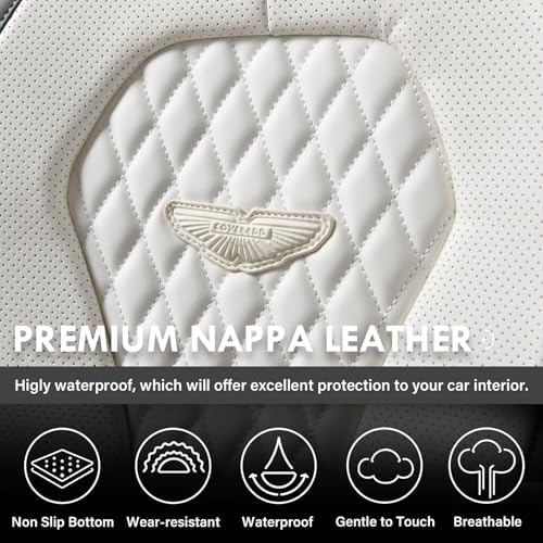 Coverado Seat Covers, Car Seat Covers Front Seats, Car Seat Cover, Waterproof Car Seat Covers, Car Seat Cushion, Front Car Seat Covers Leatherette Car Seat Protector Universal Fit Most Cars White - Image 5