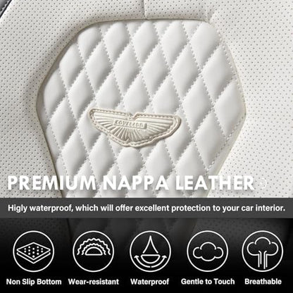 Coverado Seat Covers, Car Seat Covers Front Seats, Car Seat Cover, Waterproof Car Seat Covers, Car Seat Cushion, Front Car Seat Covers Leatherette Car Seat Protector Universal Fit Most Cars White - Image 5
