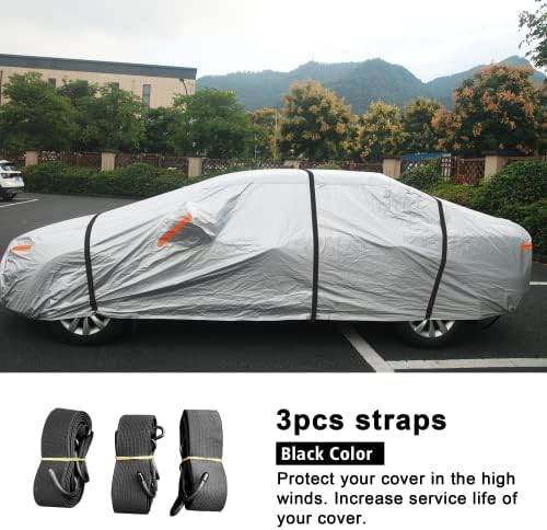 SEAZEN Car Cover Straps Wind Protector, 3Pcs Adjustable Elastic Windproof Ropes Protect Car Cover from High Winds, Universal Fit Most Cars (Black) - Image 6