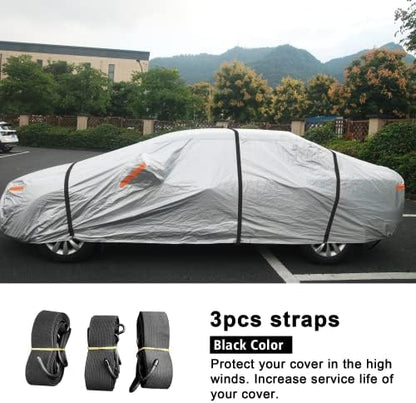 SEAZEN Car Cover Straps Wind Protector, 3Pcs Adjustable Elastic Windproof Ropes Protect Car Cover from High Winds, Universal Fit Most Cars (Black) - Image 6
