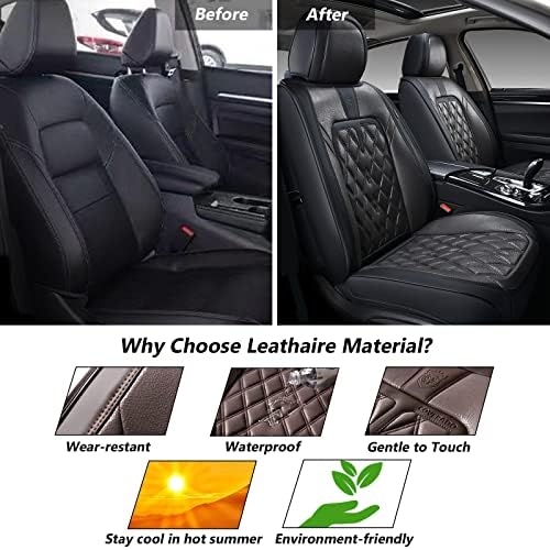 Coverado Car Seat Covers Front Seats, 2 Pack Waterproof Leather Seat Covers for Cars, Luxury Car Seat Protector, Anti-Slip Design Seat Cushions, Black Seat Covers Universal Fit for Most Cars - Image 5