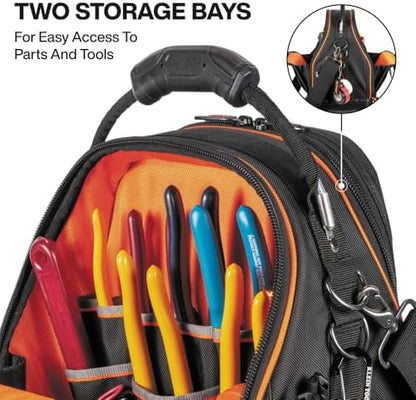 Klein Tools 62804 Tool Runner Tool Bag Organizer for Electricians, HVAC, Plumbers, Technicians, 39 Pockets, Opens Both Sides - Image 3